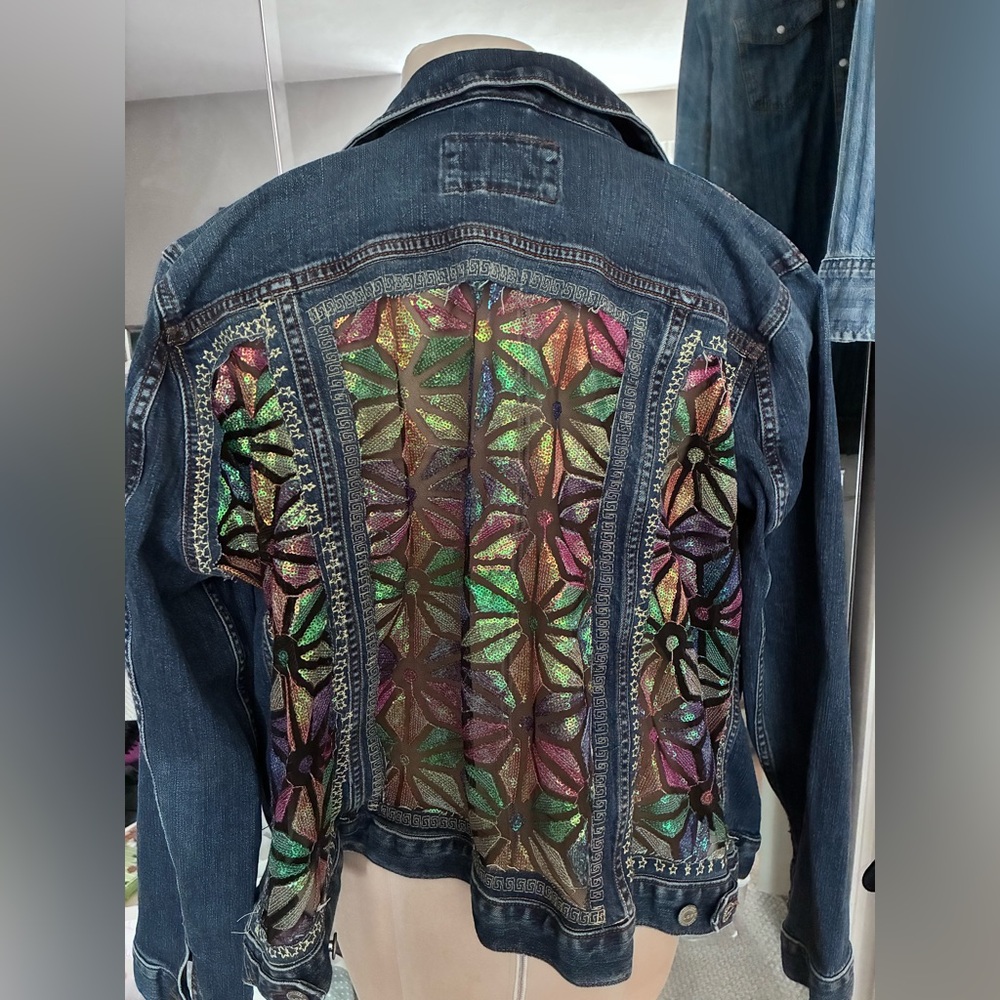 Hand Crafted Multicolor Denim Jacket - image 1